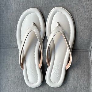 J.Crew White Leather Thong Minorca Sandal/Flip Flops